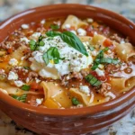 Bowl of delicious Lasagna Soup