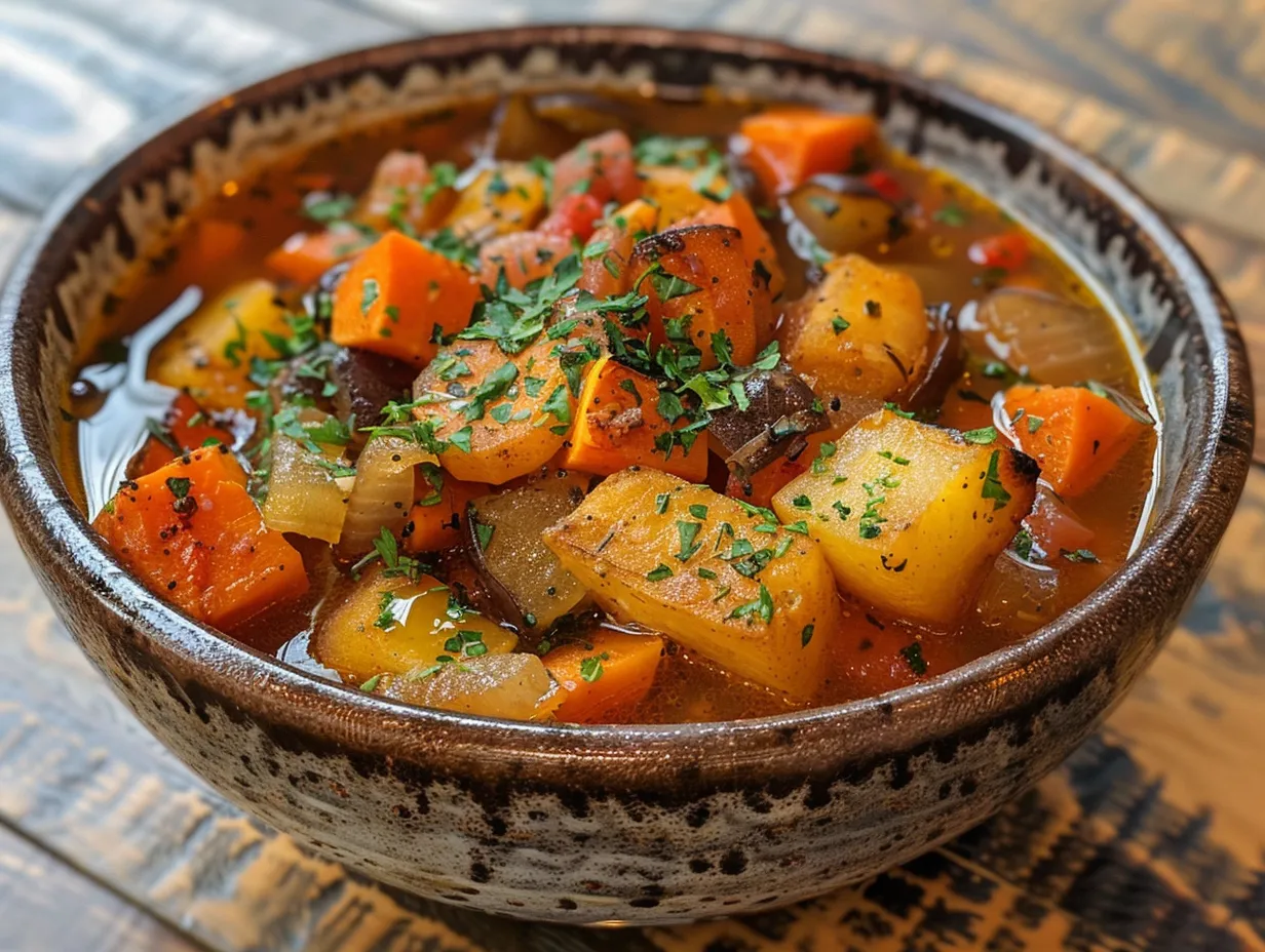 Bowl of homemade Roasted Vegetable Soup