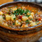 Bowl of Loaded Hamburger Soup