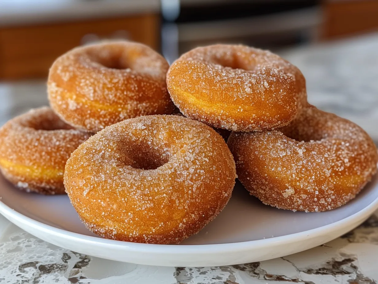 Homemade Pumpkin Cinnamon Sugar Donuts