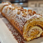 Luscious Pumpkin Cannoli Cake Roll
