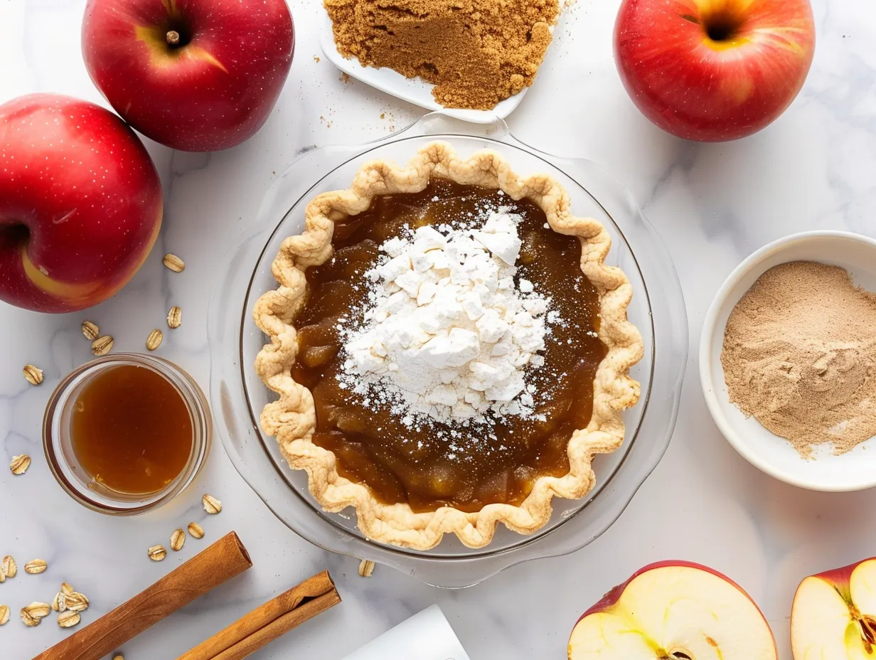 Ingredients for Apple Butter Pie with Cinnamon Oat Topping