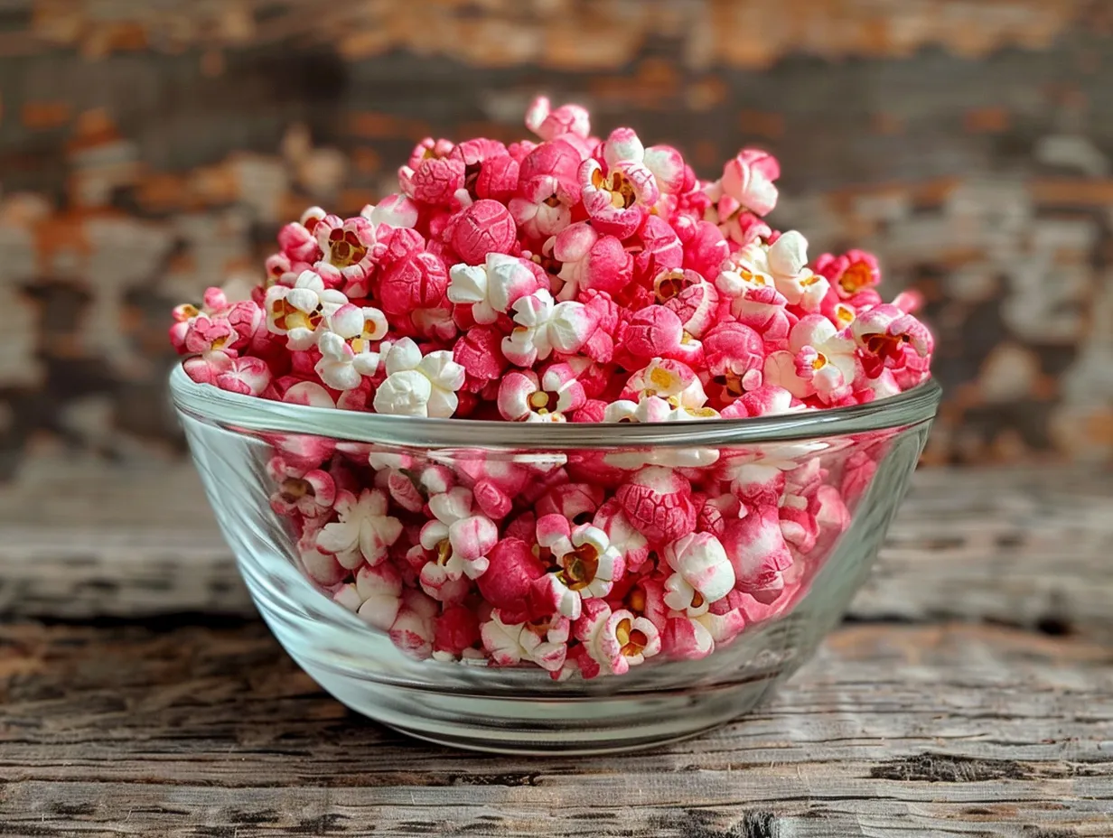 Bloody Red Velvet Popcorn on Display