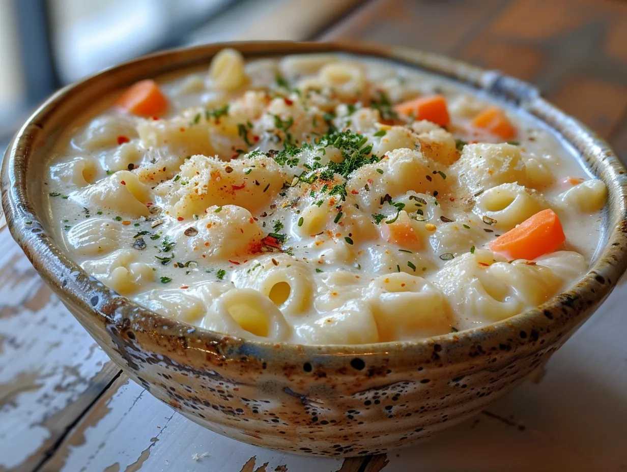 Bowl of Creamy Pasta Soup