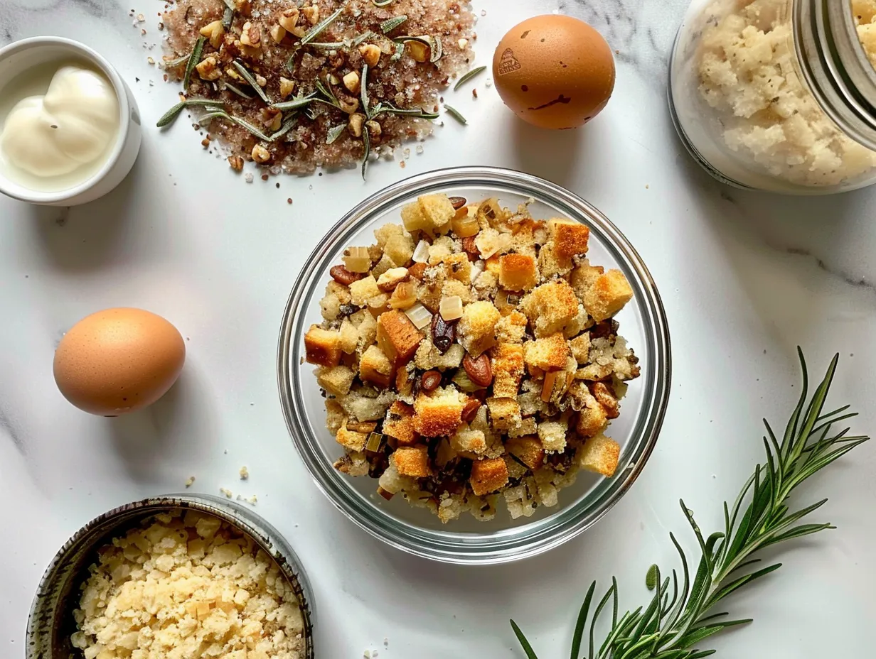 Ingredients for making Crockpot Stuffing