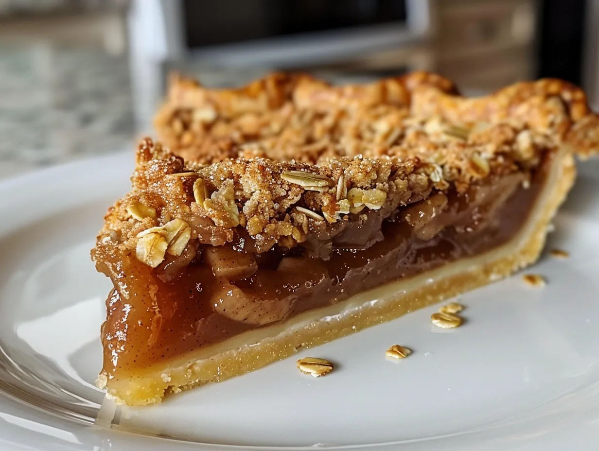 Delicious Apple Butter Pie with Cinnamon Oat Topping