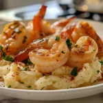 Delicious Creamy Garlic Shrimp Over Mashed Potatoes