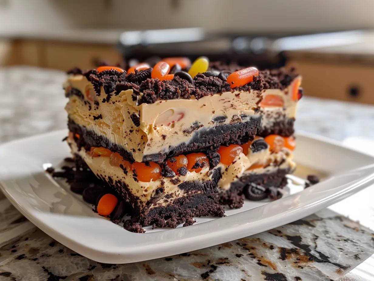 Festive Halloween Oreo Dirt Cake