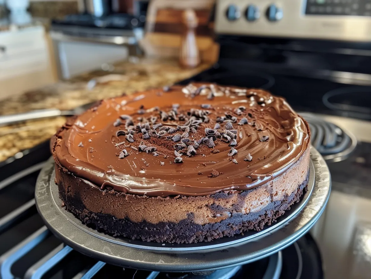 Finished Chocolate Orange Cheesecake