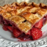 Fresh Strawberry Pie on a Picnic Blanket