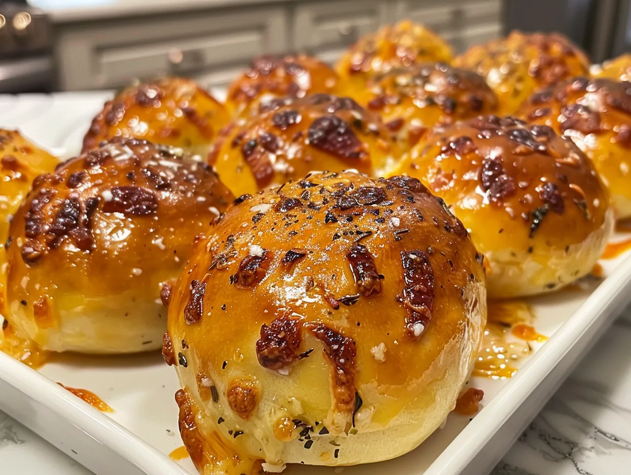 Garlic Parmesan Cheeseburger Bombs Platter