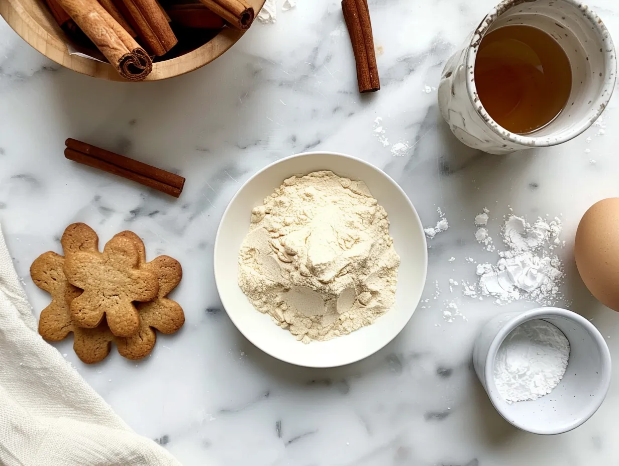 Ingredients for making gingerbread cookies