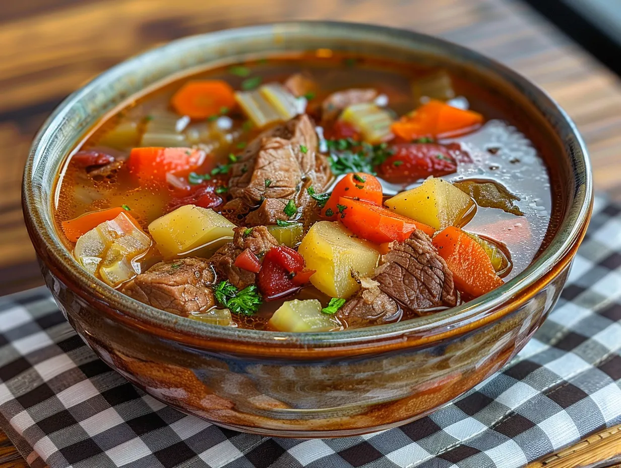 Heartwarming Bowl of Vegetable Beef Soup