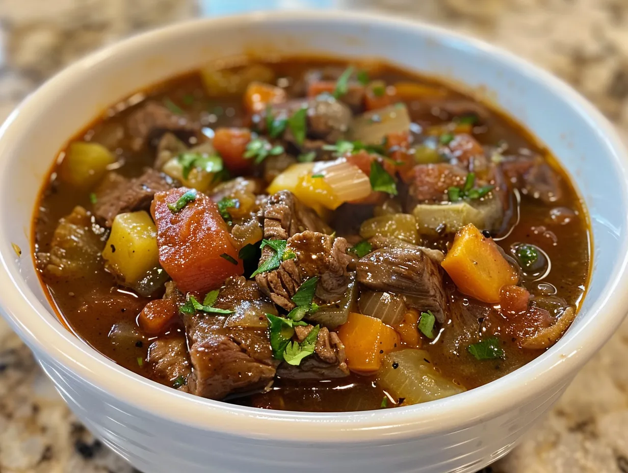 Hearty Bowl of Philly Cheesesteak Soup