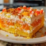 Homemade Candy Corn Poke Cake
