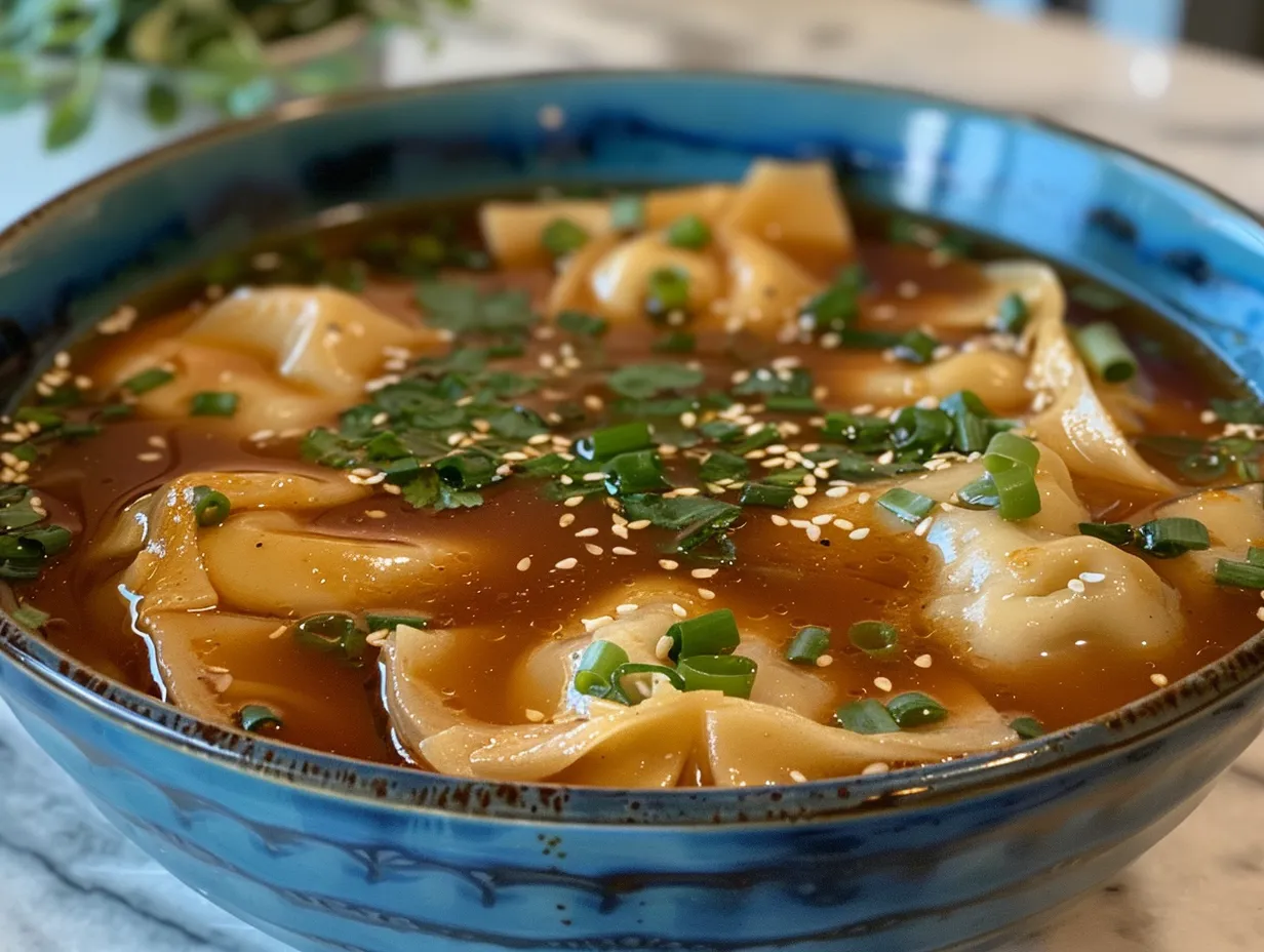 Homemade Potsticker Soup Bowl