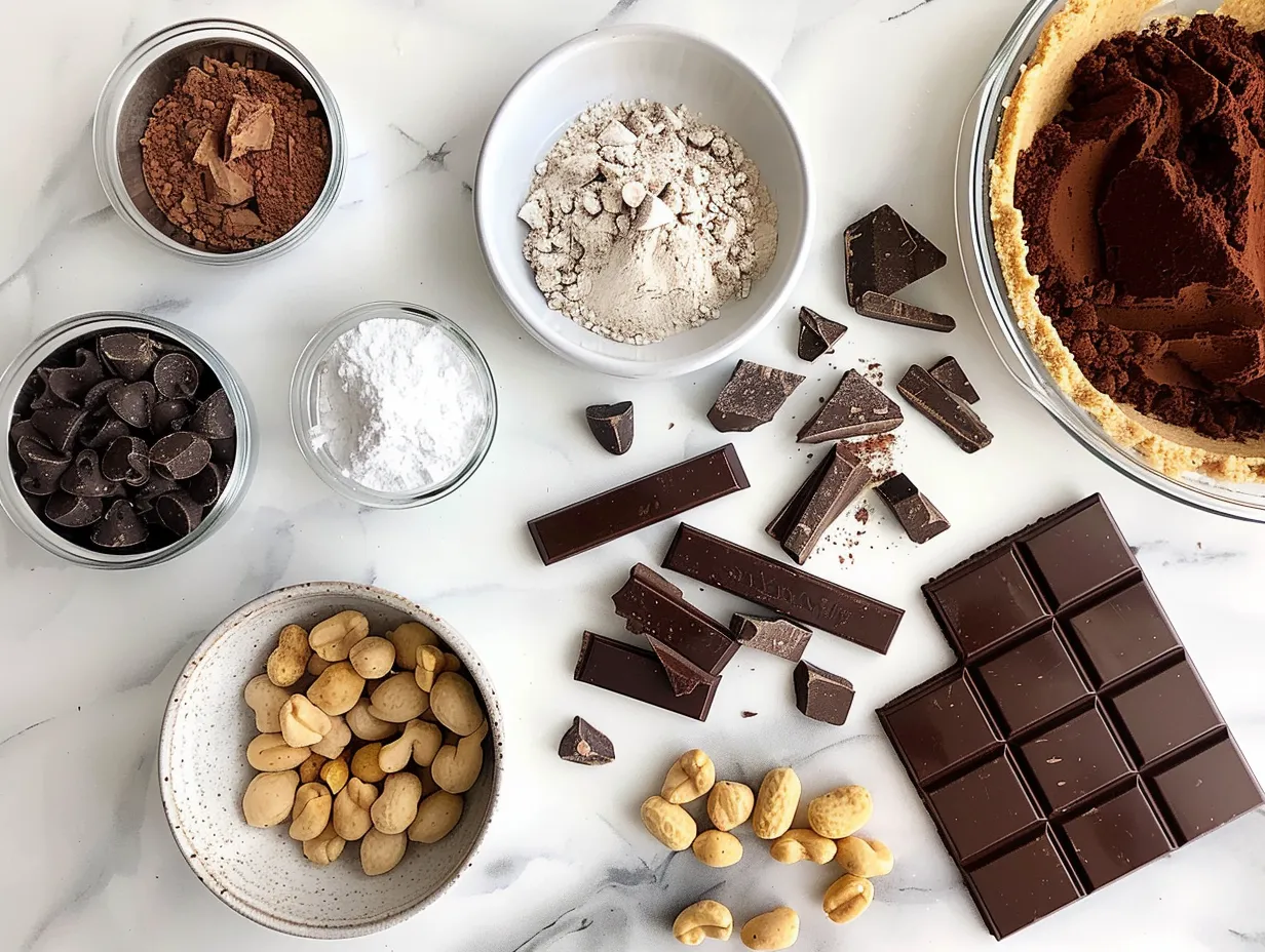 Ingredients for No-Bake Chocolate Peanut Butter Pie