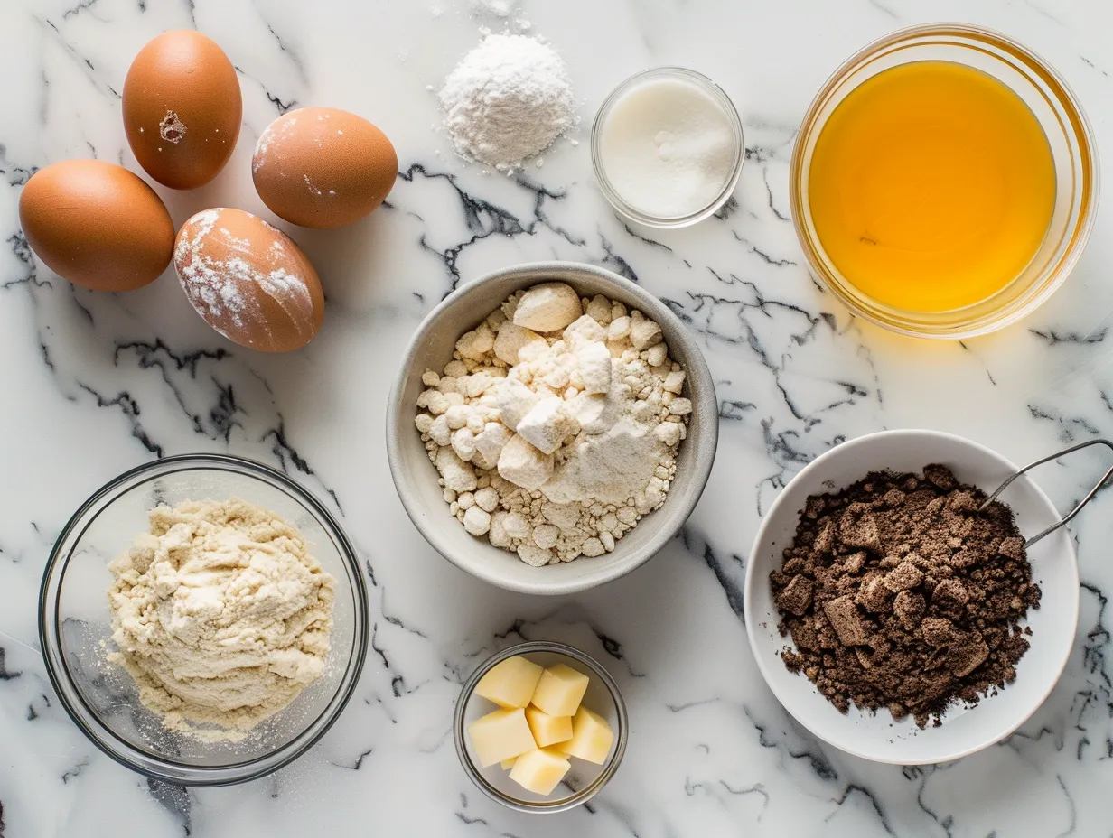 Ingredients for making raw apple butter pie