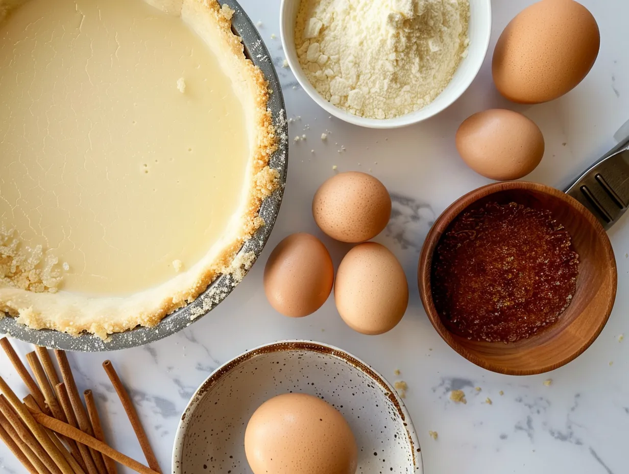 Ingredients needed to make Creme Brulee Pie