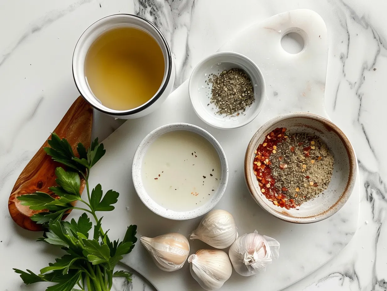 Raw ingredients for making Marry Me Chicken Soup including chicken, vegetables, and spices.