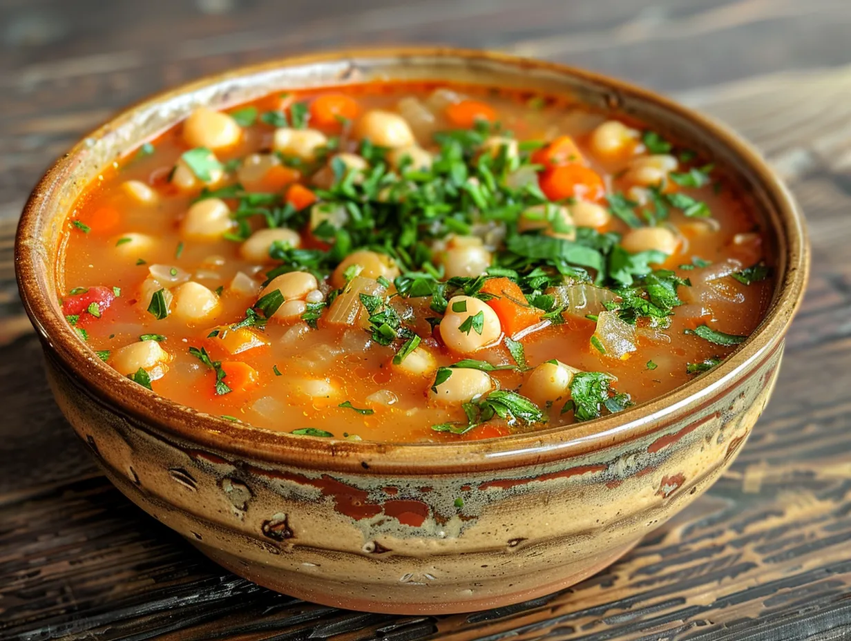 Rustic Tuscan Chickpea Soup