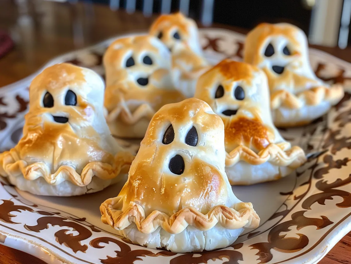Spooky Ghost Mini Taco Pies ready for Halloween