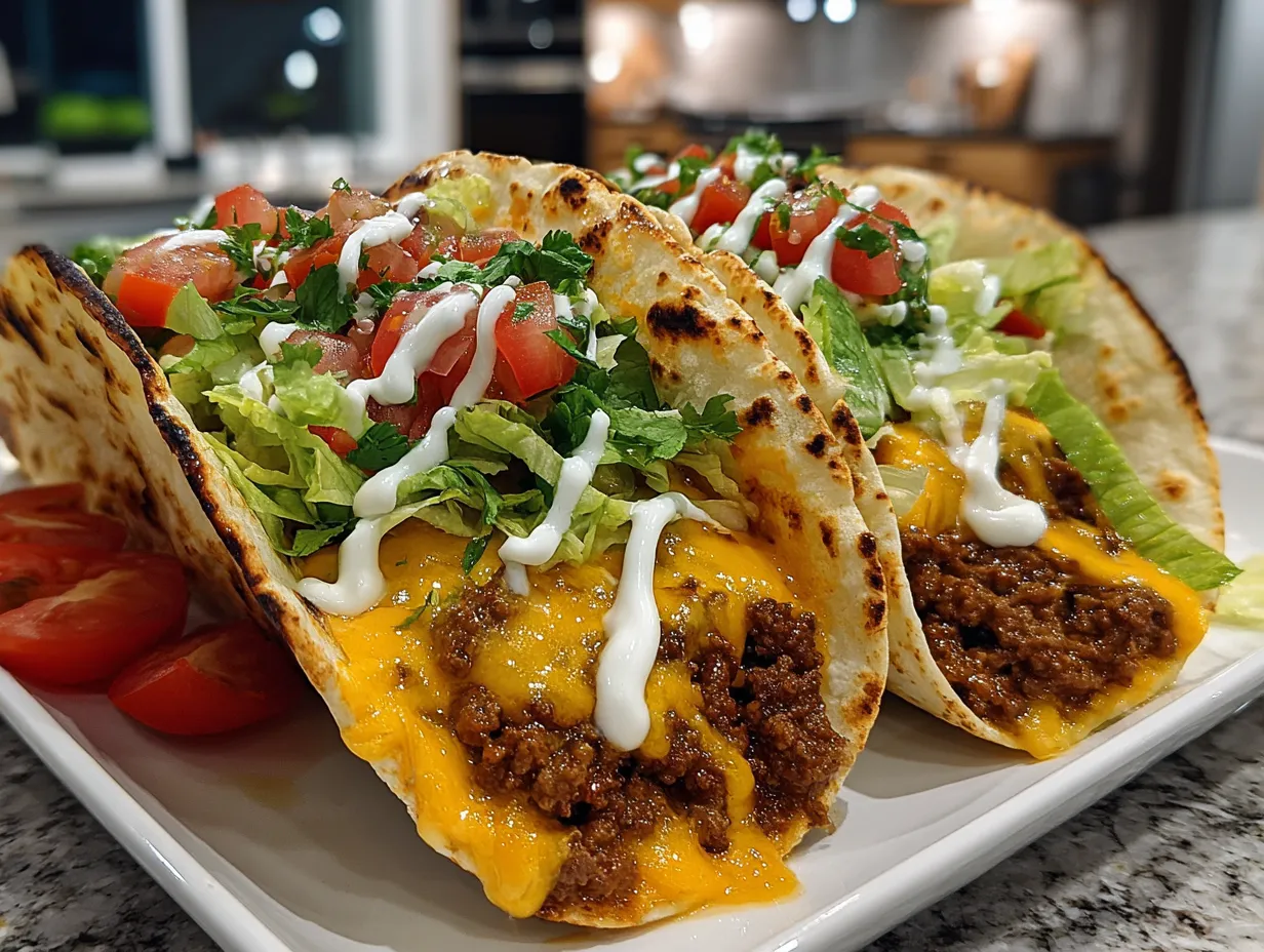 A Stack of Delicious Big Mac Style Smash Burger Tacos