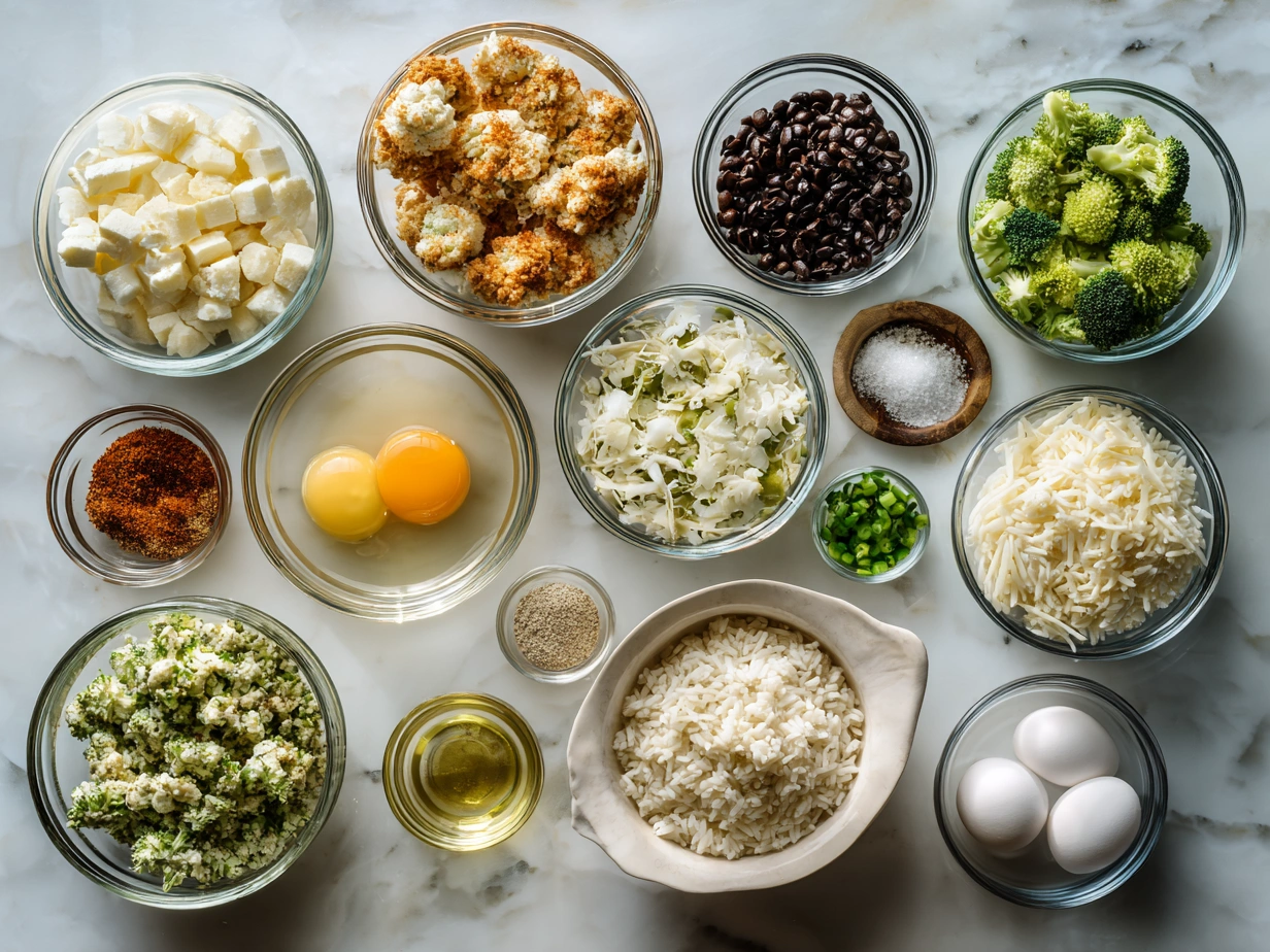 Ingredients for Broccoli Cheese Rice Casserole