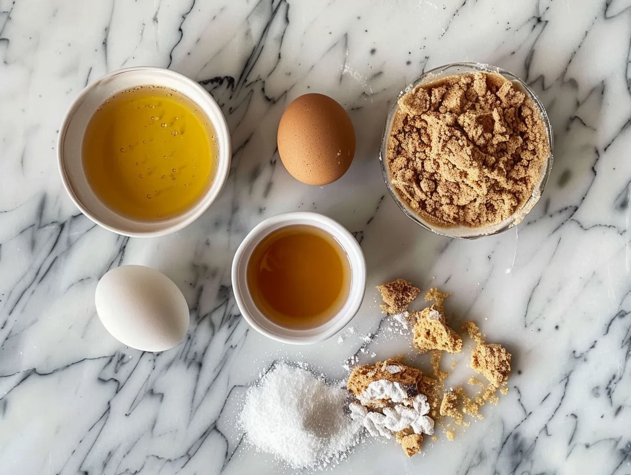 Ingredients for Butterscotch Heaven Pie including butter, brown sugar, butterscotch chips, and milk