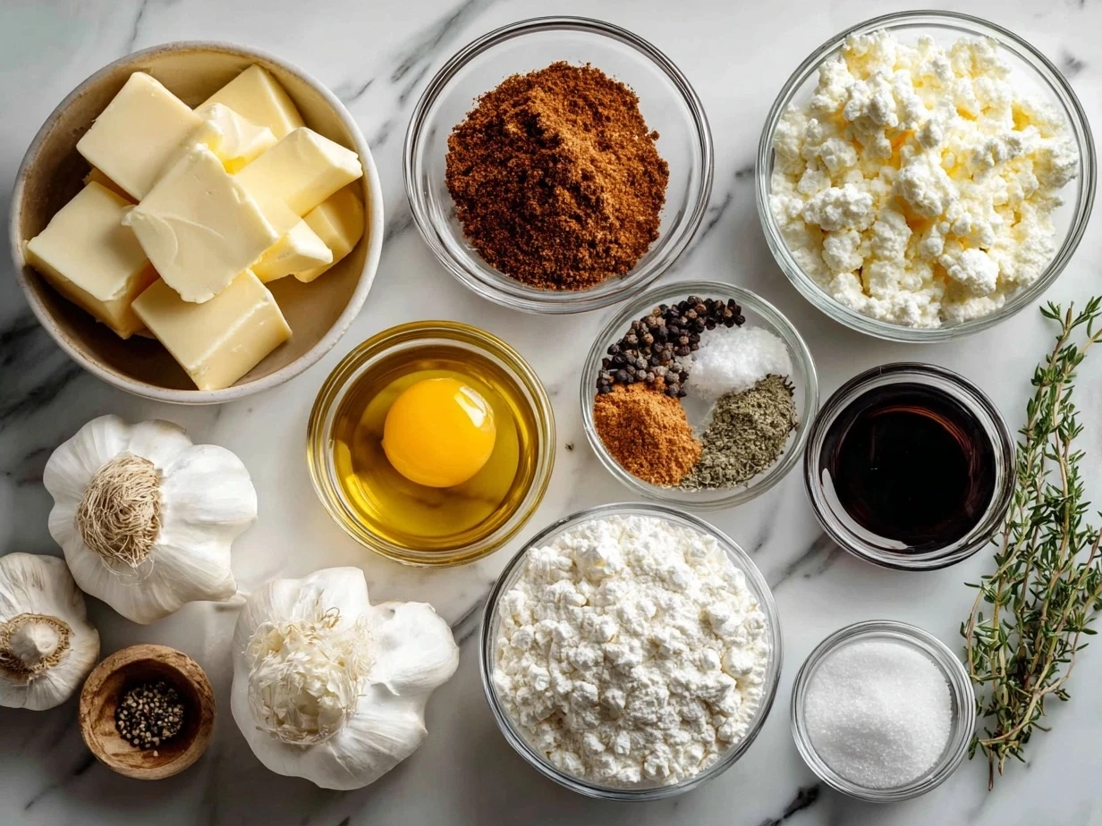 Ingredients for Cheese Fondue Recipe including Gruyere and Emmental cheese