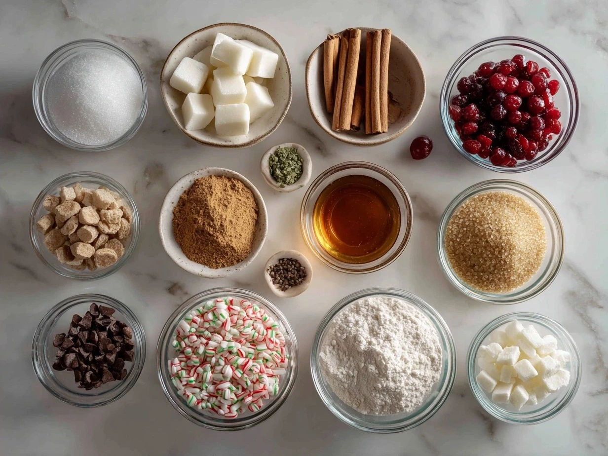 Ingredients for Christmas Cracker Candy including saltine crackers, butter, brown sugar, vanilla extract and chocolate chips