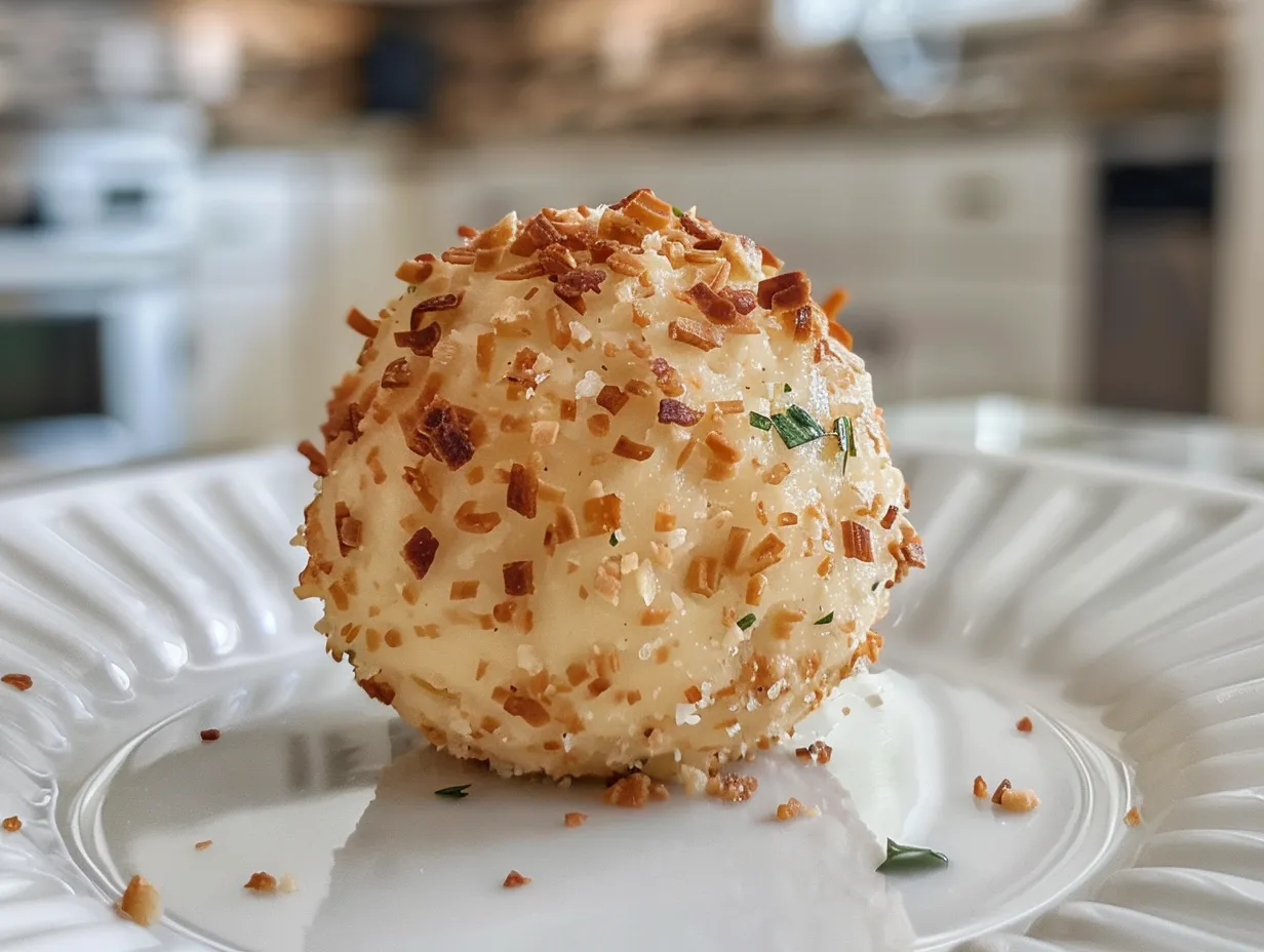 Close-up of a Delicious Classic Cheese Ball