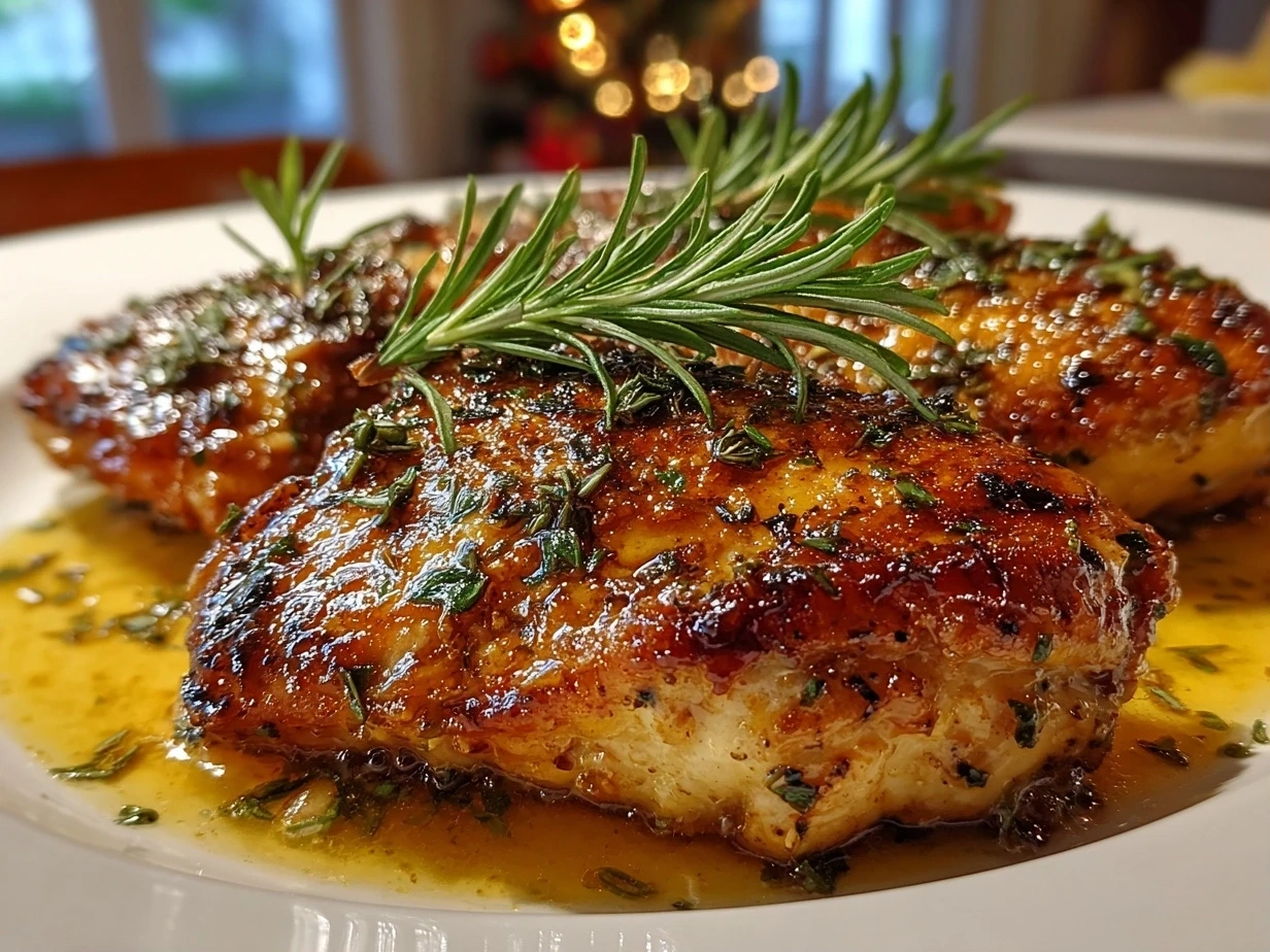 Close-up of finished Chicken Gloria in a skillet, garnished with parsley and Parmesan cheese, showcasing its creamy texture and golden-brown chicken.