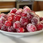 Close-up of Sparkling Sugared Cranberries