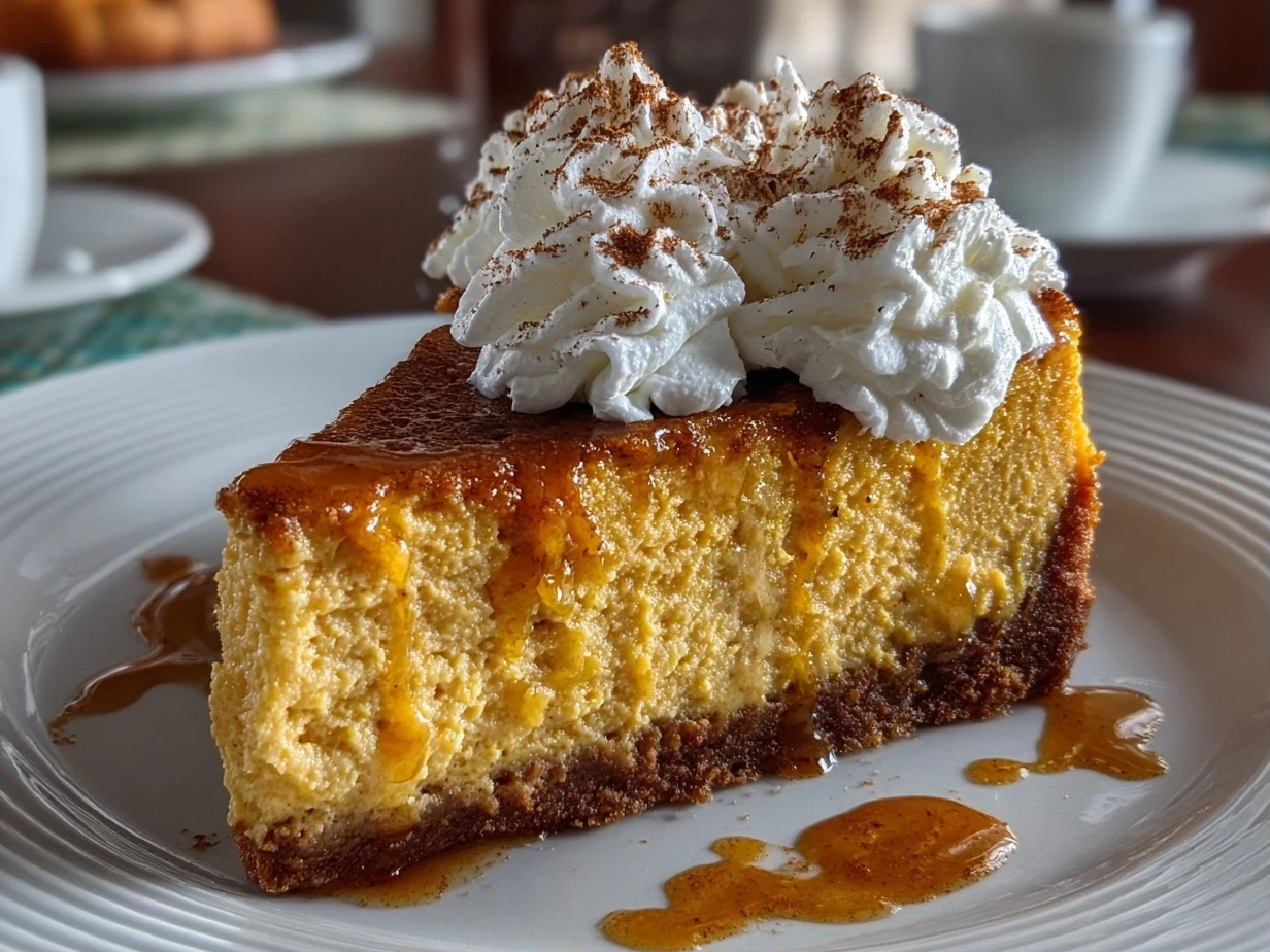 Decadent Slice of Pumpkin Cheesecake