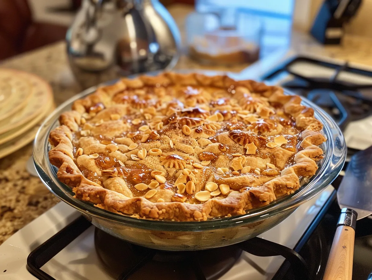 Woman enjoying a slice of homemade Butterscotch Heaven Pie