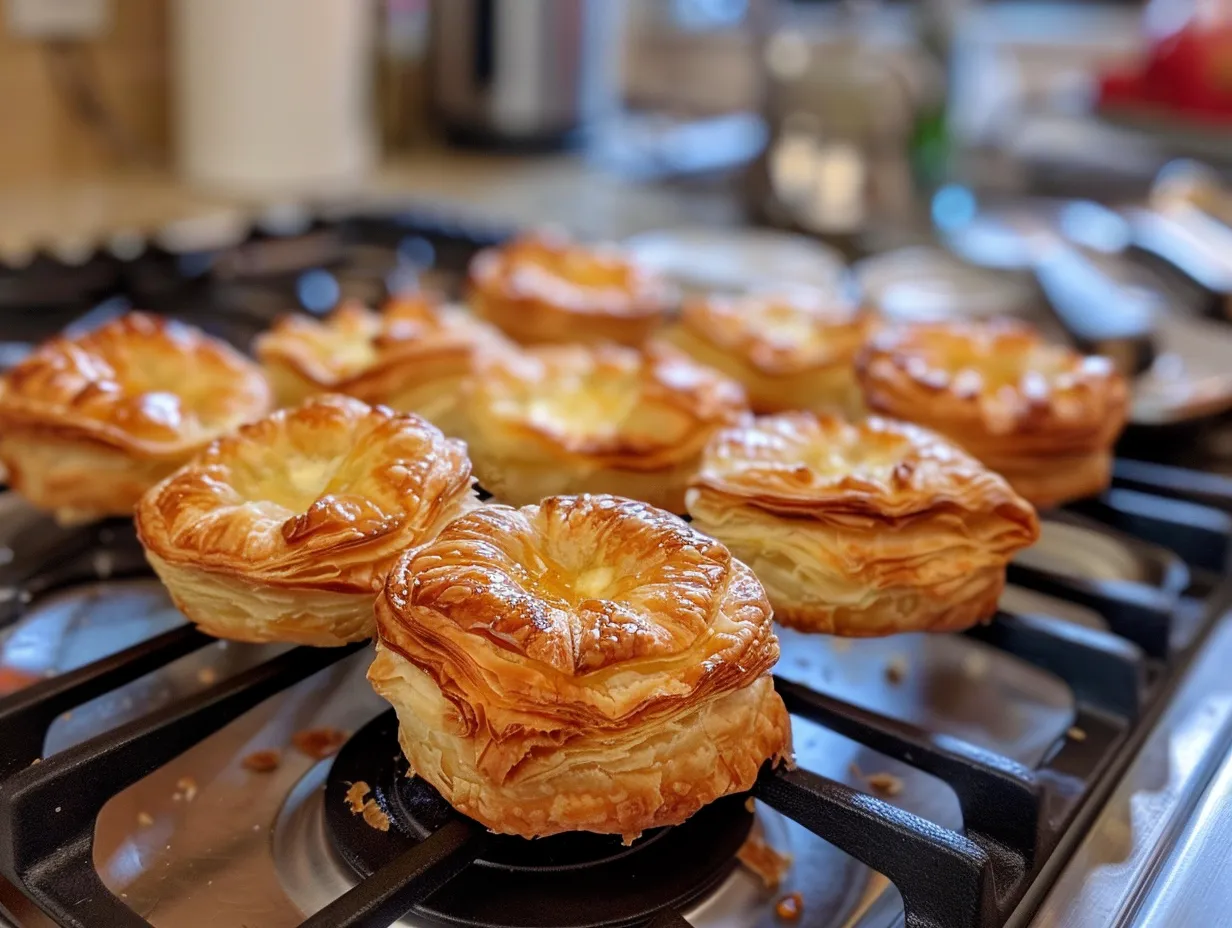 Finished puff pastry brie bites