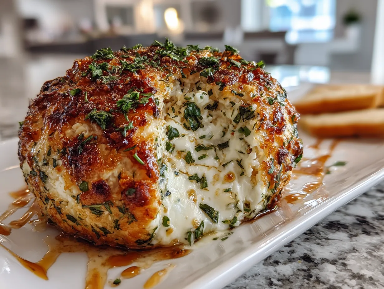 Garlic Herb Cheeseball on Display