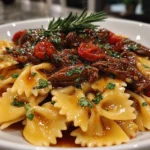Homemade Beef and Bowtie Pasta Dish