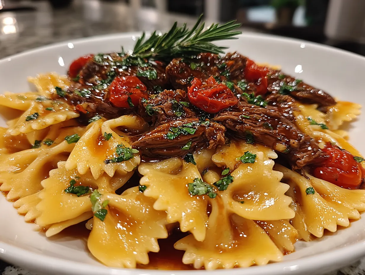 Homemade Beef and Bowtie Pasta Dish