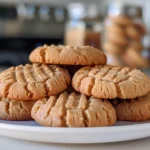 Homemade Soft Peanut Butter Cookies on a Plate