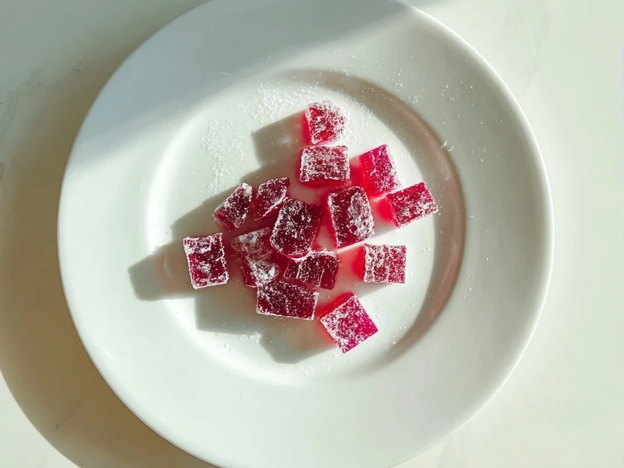 Finished magic candy crystals on wooden skewers.