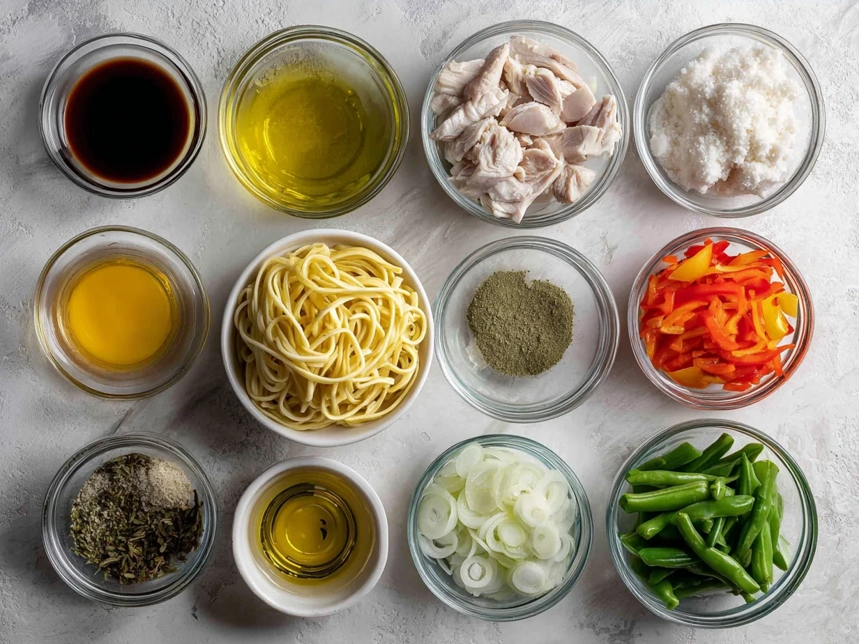 Ingredients for One-Pan Chicken Lo Mein