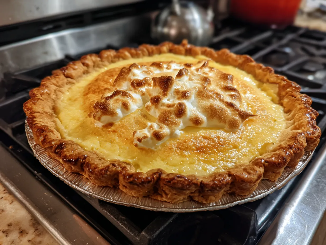 A perfect Lemon Cream Pie with whipped cream and lemon slices