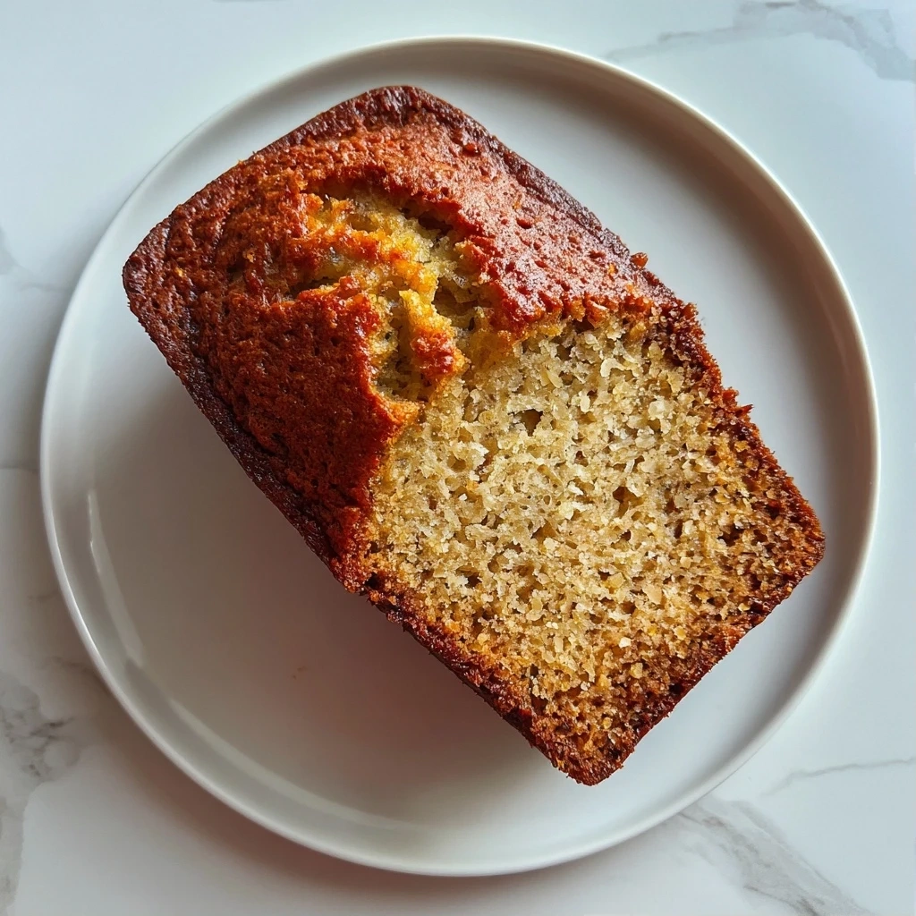 Perfectly baked loaf of banana bread on a wooden cutting board.