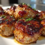 Plate of Cranberry Turkey Meatballs