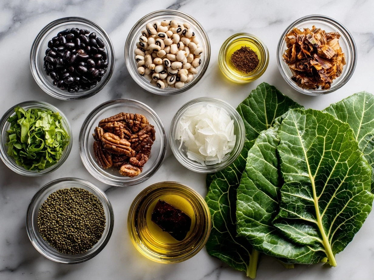 Ingredients for Southern Black-Eyed Peas with Collard Greens