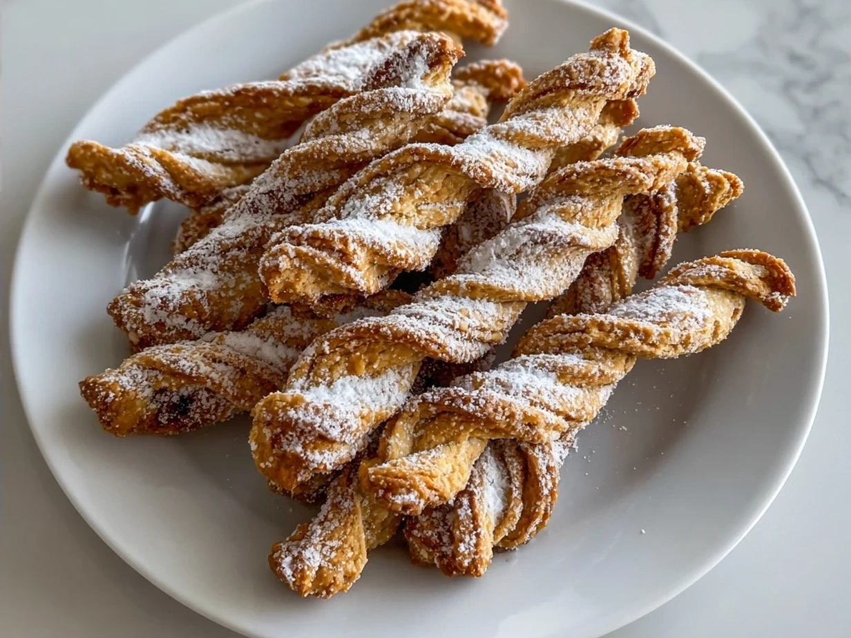 Finished Twisted Christmas Cookies on a plate.
