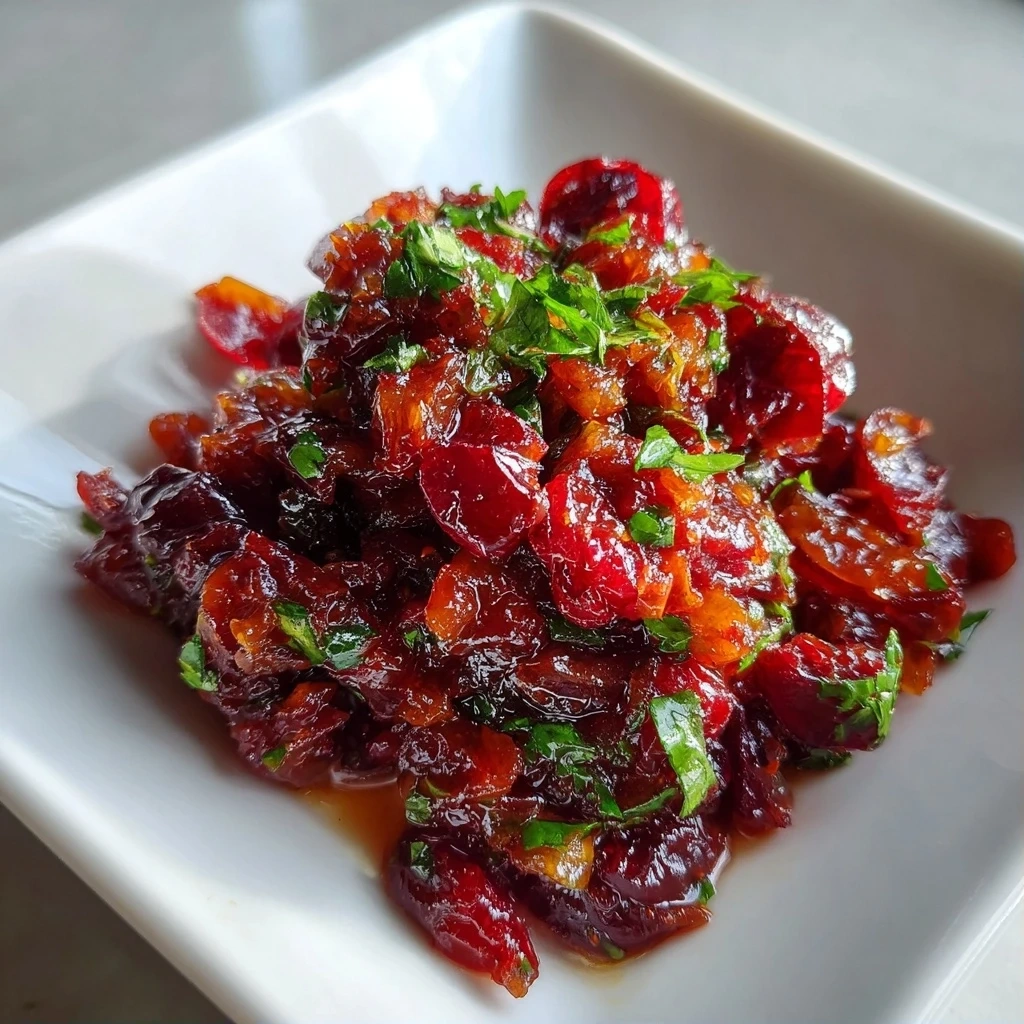 Vibrant Spicy Cranberry Salsa Dish