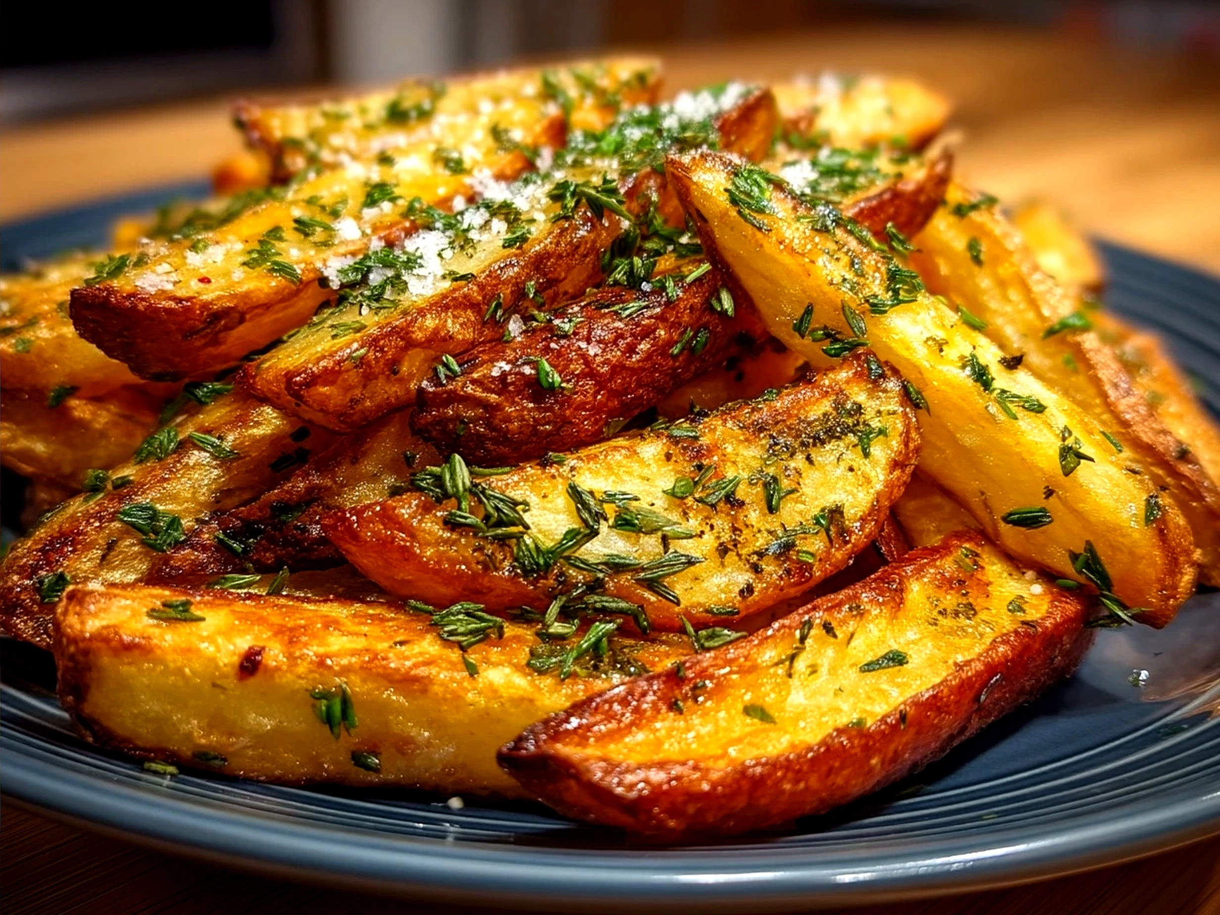 A serving of crispy golden Air Fryer Fries with dipping sauces